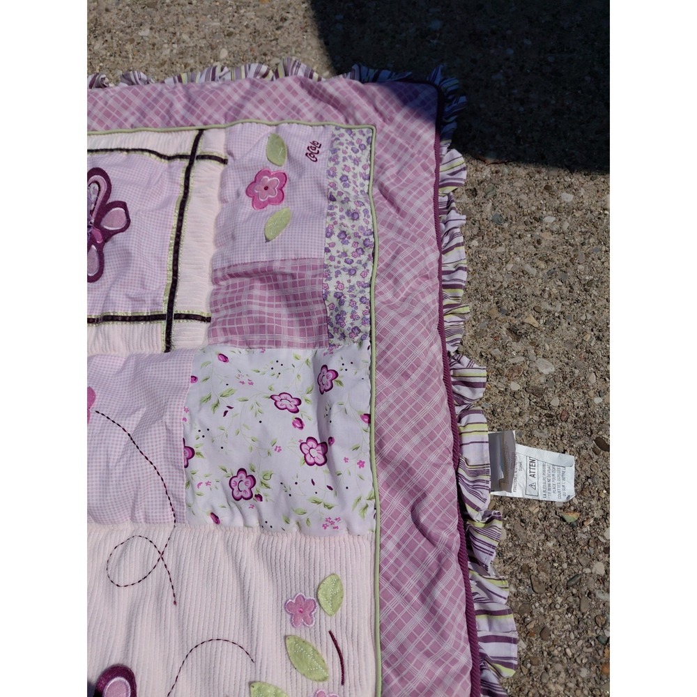 Cocalo Baby Crib Quilt Lavender Butterfly Sugar Plum - Picture 4 of 8